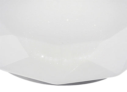Mantra Fusion Diamante Smart 33cm Ceiling Light, 40W LED, 3000-5000K Tuneable White, 2600lm, Remote Control, APP, Alexa & Google Voice Control, White, 3yrs Warranty