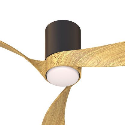 Nemo M 1.2m 24W LED Dimmable Ceiling Light With Built-In 32W DC Fan, 2700-5000K Remote Control, 3200lm, Black/Wood, 5yrs Warranty