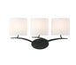 Mantra Eve Wall Light Switched 3 Light E27, Anthracite with White Oval Shades