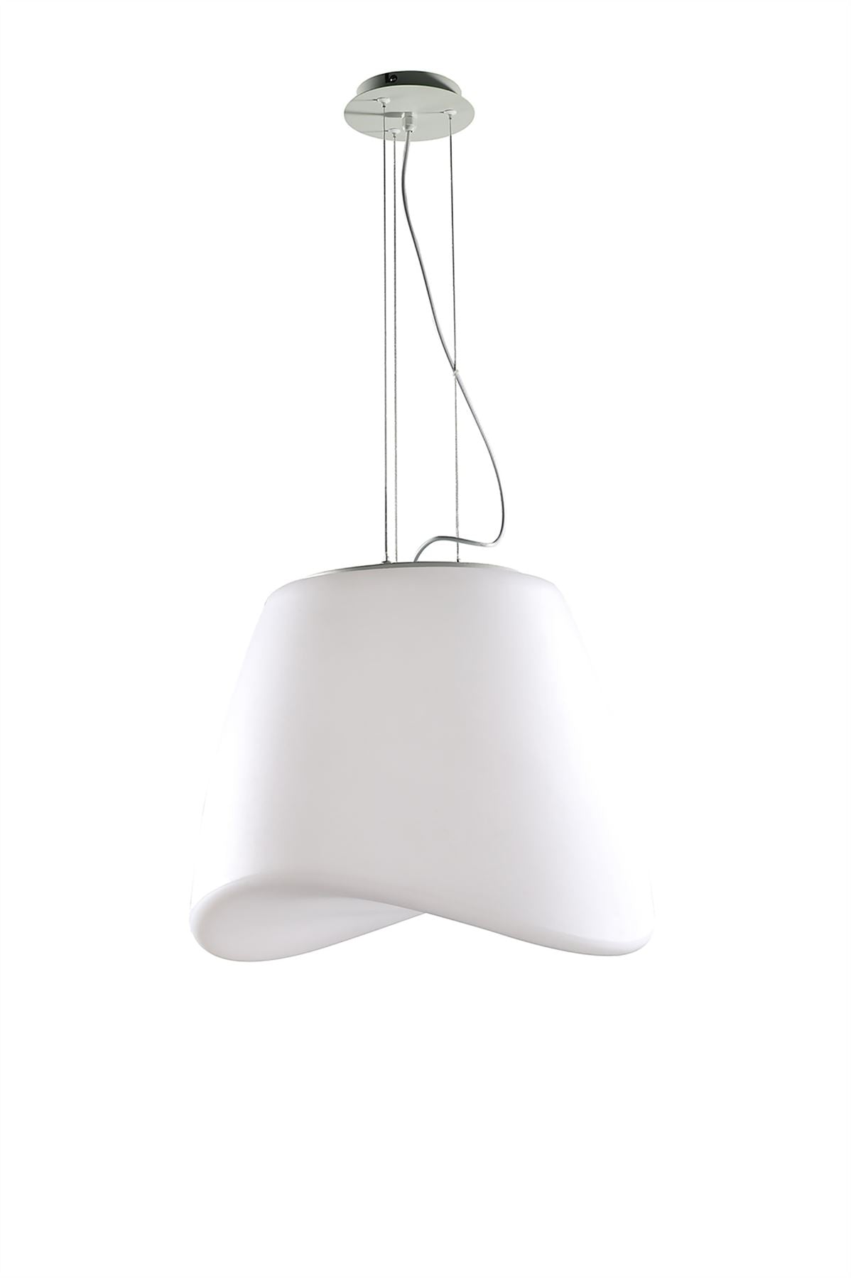 Mantra M1505 Cool Pendant 3 Light E27 Round Outdoor IP44, Matt White/Opal White
