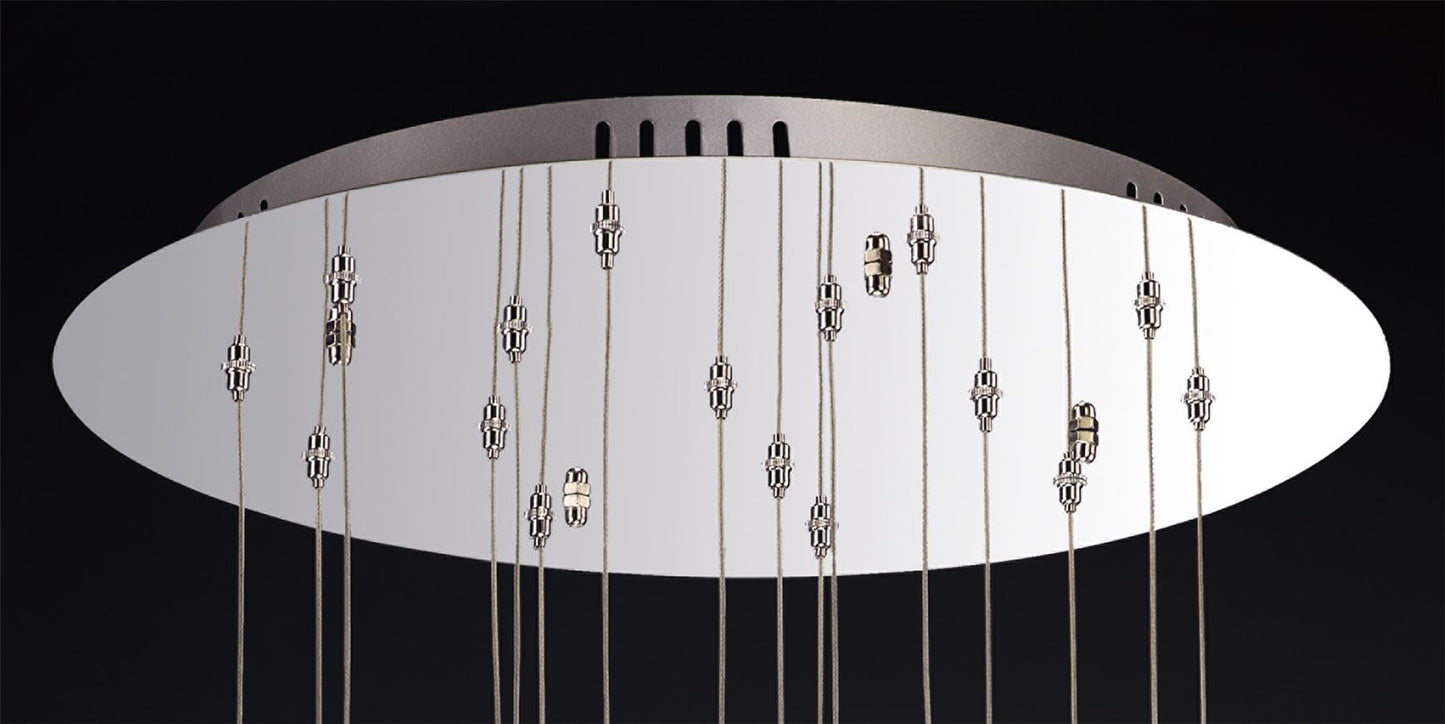 Diyas Aviva 50cm  Round 16 Light 4000K LED Polished Chrome/Crystal Ceiling Pendant Light Fitting