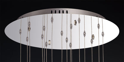 Diyas Aviva 50cm  Round 16 Light 4000K LED Polished Chrome/Crystal Ceiling Pendant Light Fitting