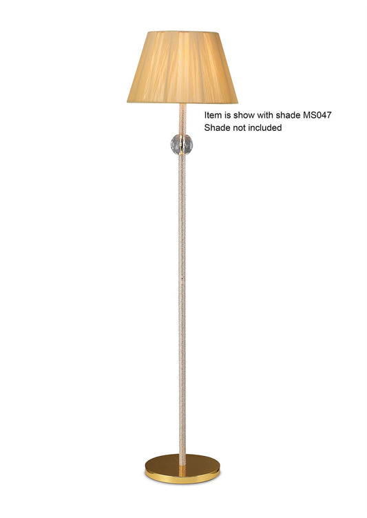 Diyas Elena Floor Lamp WITHOUT SHADE 1 Light E27 Gold/Crystal