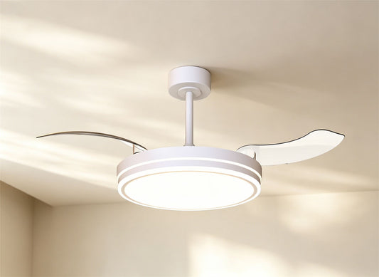 Luna 49cm 36W LED Dimmable Ceiling Light With Built-In 28W DC Fan, 3000-5000K Remote Control, 5710lm, White, 5yrs Warranty