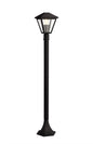 Deco Luqi Tall Post, 1 x E27, IP44, Black/Clear Glass, 2yrs Warranty - D0548 Exterior