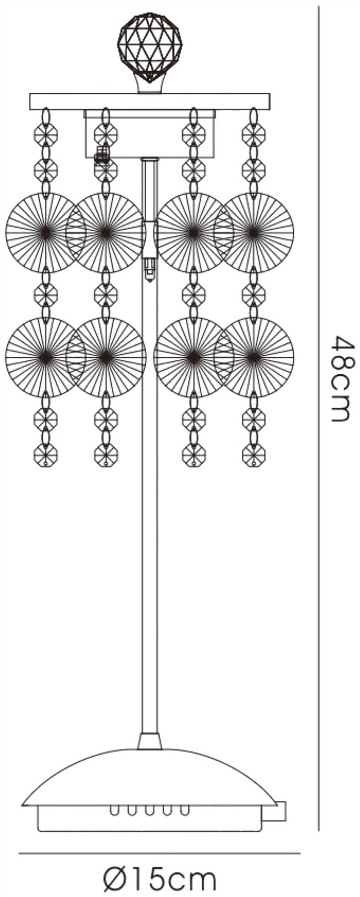 Diyas Nico Crystal Table Lamp 3 Light G4 Polished Chrome, NOT LED/CFL Compatible
