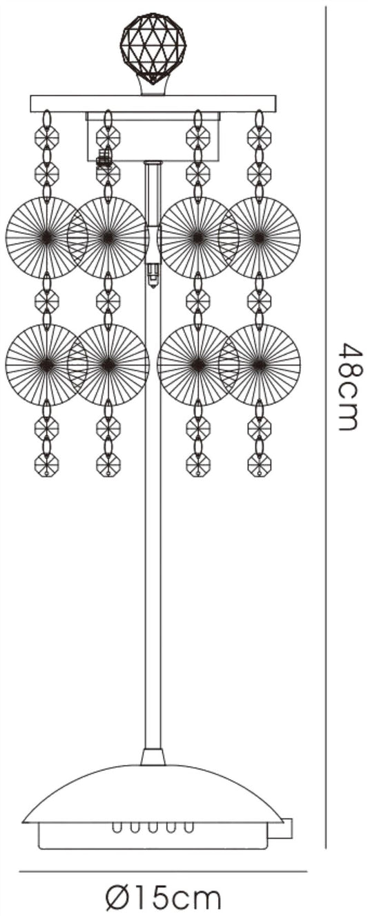 Diyas Nico Crystal Table Lamp 3 Light G4 Polished Chrome, NOT LED/CFL Compatible