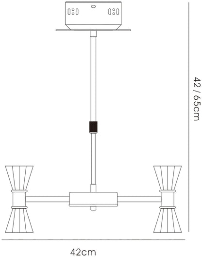 Diyas Elisa 42cm  Round 6 Light G4 Polished Chrome, NOT LED/CFL Compatible Ceiling Pendant Light Fitting