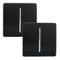 Trendi 1 Gang 2 Way 240V Screwless Artistic Modern Glossy 10 Amp Chrome Rocker Electrical Wall Light Switch in Piano Black (2 pack)