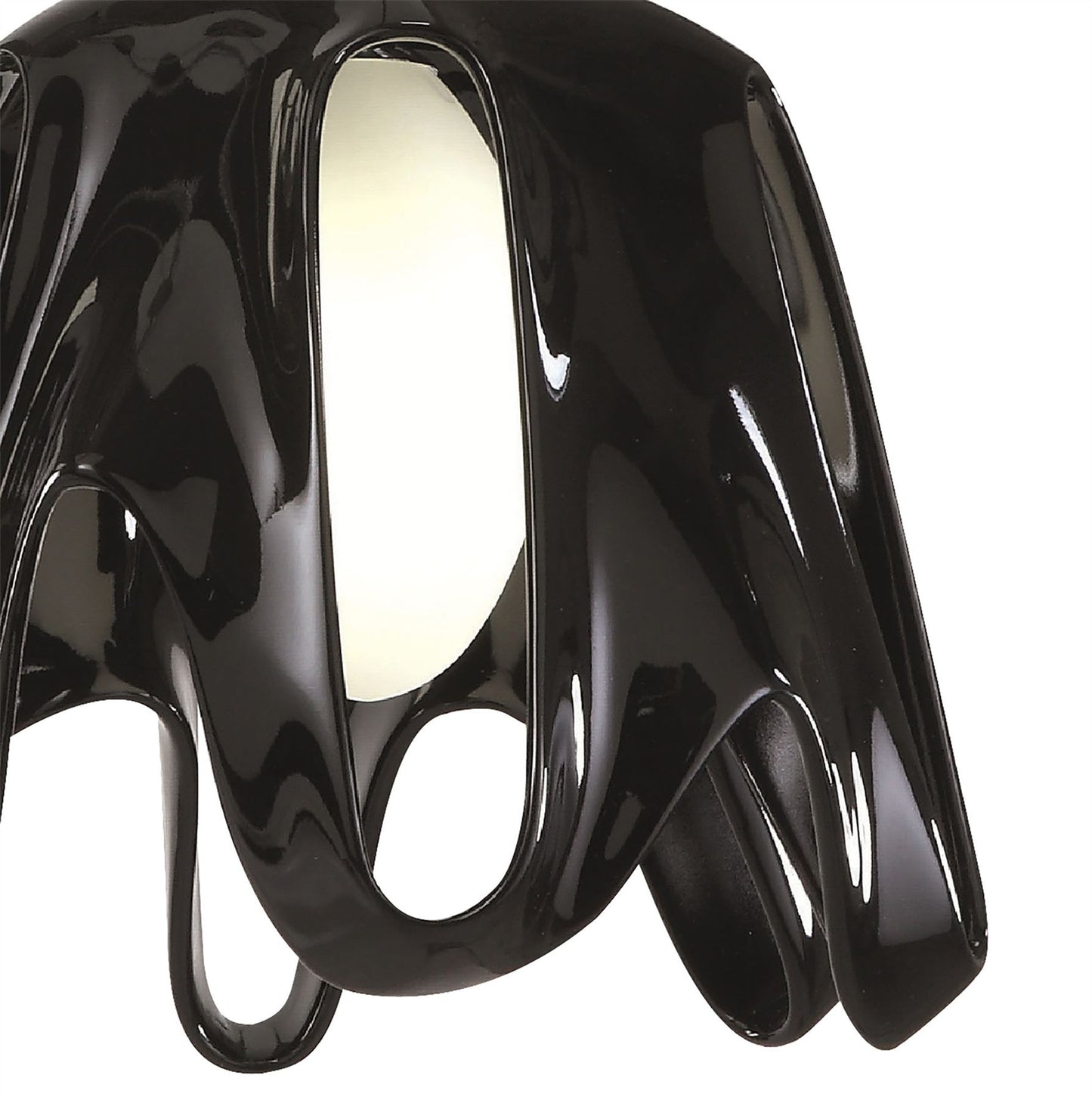 Mantra M3741 Phantom Pendant 1 Light E27, Gloss Black/Frosted White Glass/Polished Chrome