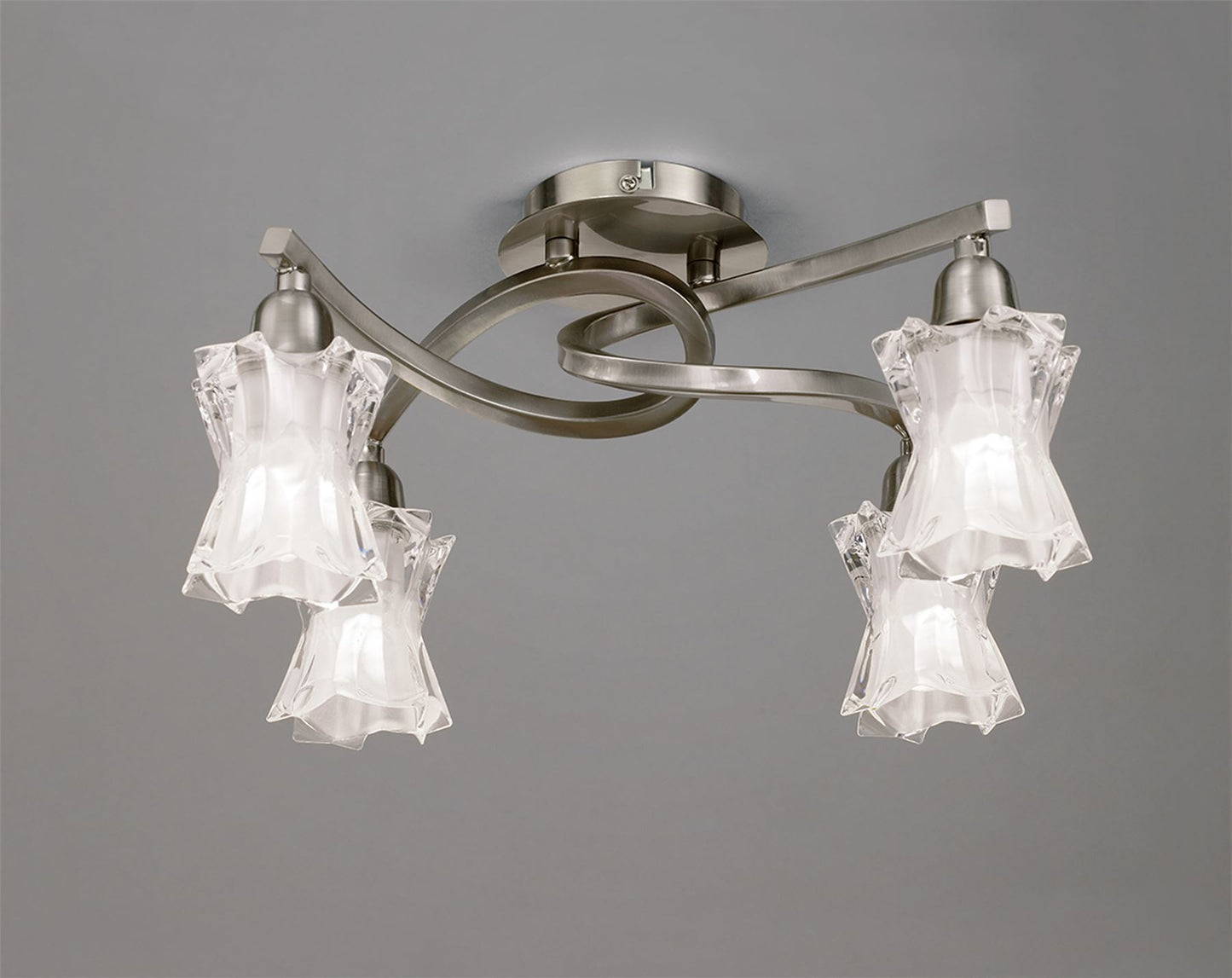 Mantra Alaska GU10 40cm Ceiling 4 Light L1/SGU10, Satin Nickel, CFL Lamps INCLUDED