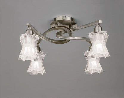 Mantra Alaska GU10 40cm Ceiling 4 Light L1/SGU10, Satin Nickel, CFL Lamps INCLUDED