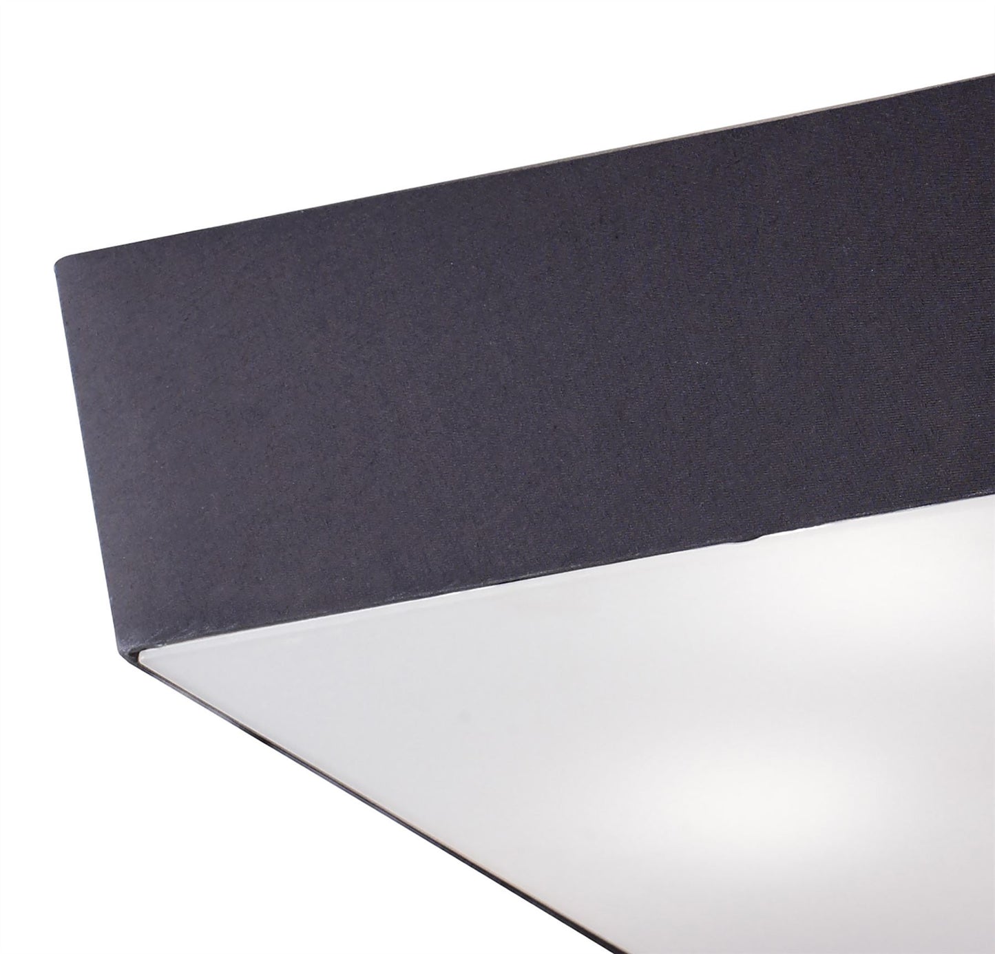 Mantra Akira Square Flush Ceiling 4 Light E27, Polished Chrome/Frosted Glass with Black Shade