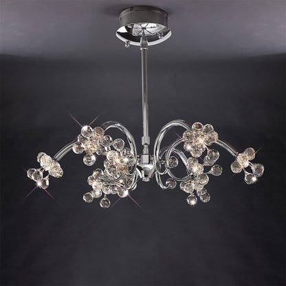 Diyas Octavia 65cm  9 Light G4 Polished Chrome/Crystal, NOT LED/CFL Compatible Ceiling Pendant Light Fitting