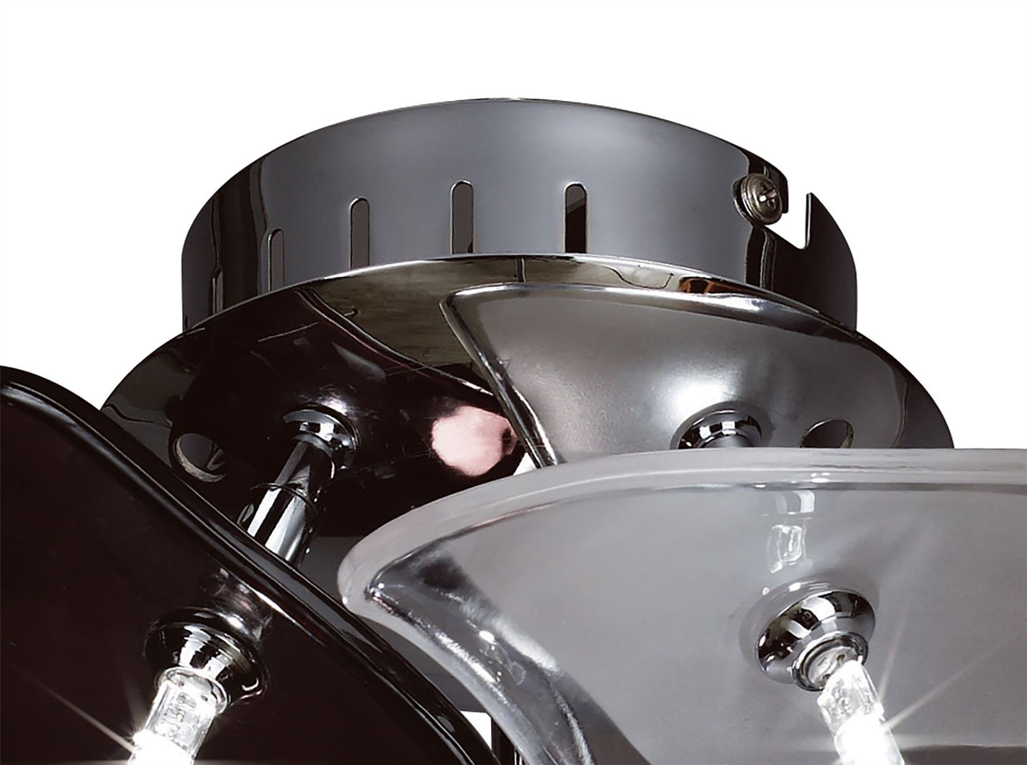 Mantra Otto Ceiling/Wall 3 Light G4 Round, Polished Chrome/Frosted Glass/Black Glass, NOT LED/CFL Compatible