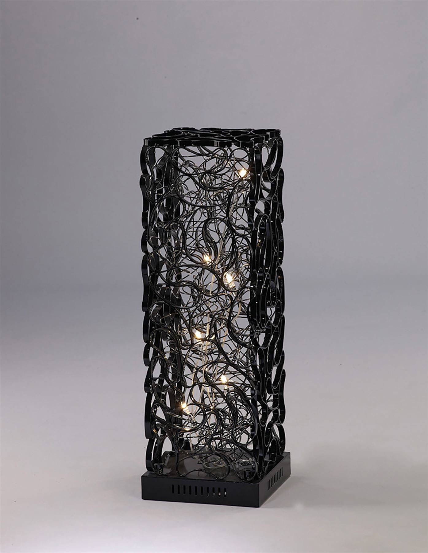 Diyas Home Essen Aluminium (DH) Essen Table Lamp 6 Light G4 Black/Silver, NOT LED/CFL Compatible