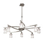 Mantra Alaska GU10 82cm Pendant Convertible To Semi Flush 8 Light L1/SGU10, Satin Nickel, CFL Lamps INCLUDED