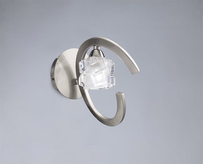 Mantra M1855/S Ice Wall Light Switched 1 Light G9 ECO, Satin Nickel - M1855/S