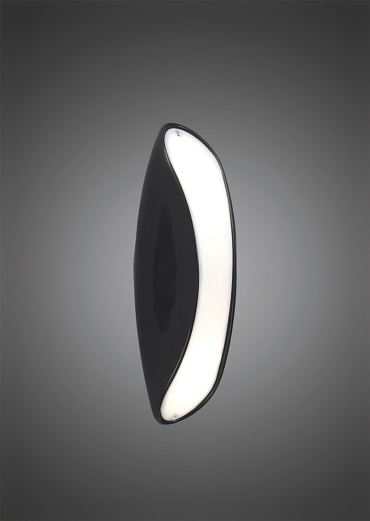 Mantra Pasion Wall Light 2 Light E27, Gloss Black/White Acrylic/Polished Chrome, CFL Lamps INCLUDED