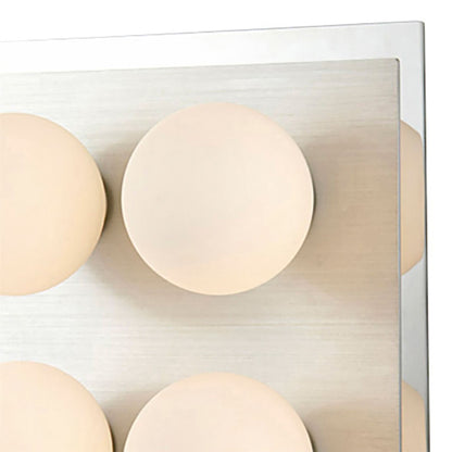 Diyas IP44 Globe Flush  Light G9 4 Light G9 In Polished Chrome & Aluminium/Opal Glass Ceiling Light Fitting