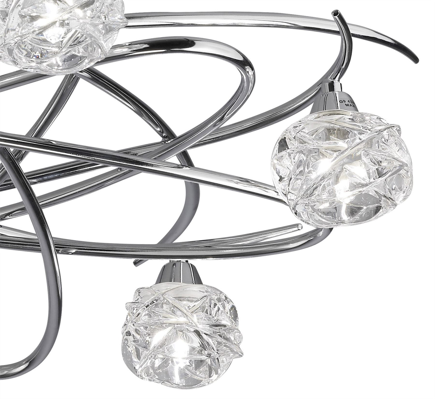Mantra M3942 Maremagnum Telescopic Semi Flush Convertible 6 Light G9, Polished Chrome