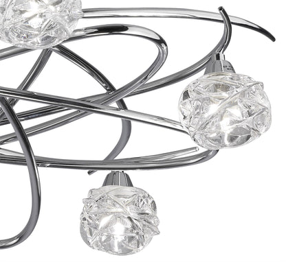 Mantra M3942 Maremagnum Telescopic Semi Flush Convertible 6 Light G9, Polished Chrome