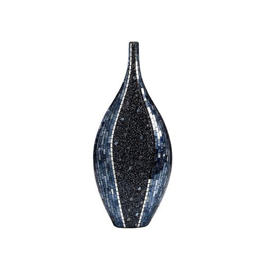 Diyas Home (DH) Sapphire Mosaic Vase Tall Blue/Silver Mosaic