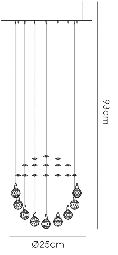 Diyas Colorado 25cm  Cluster 1 Light GU10 Polished Chrome/Crystal Ceiling Pendant Light Fitting