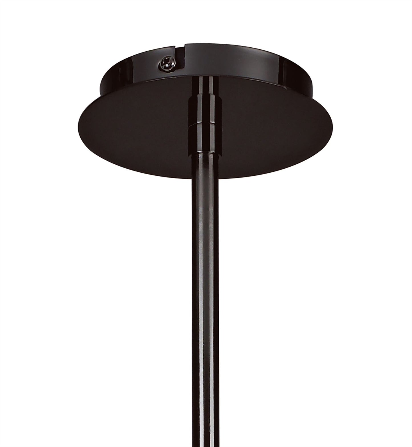 Mantra Amel 61cm Telescopic Convertible To Semi Flush 6 Light L1/SGU10, Black Chrome, CFL Lamps INCLUDED