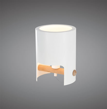 Mantra M5593 Cube Table Lamp Tall 1x40W, White Metal/Wood