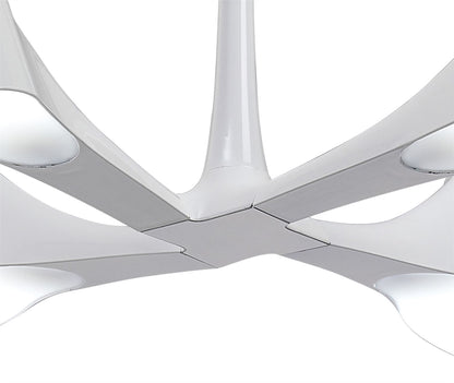 Mantra Ora 72cm Telescopic Convertible To Semi Flush 4 Light E27, Gloss White/White Acrylic/Polished Chrome, CFL Lamps INCLUDED