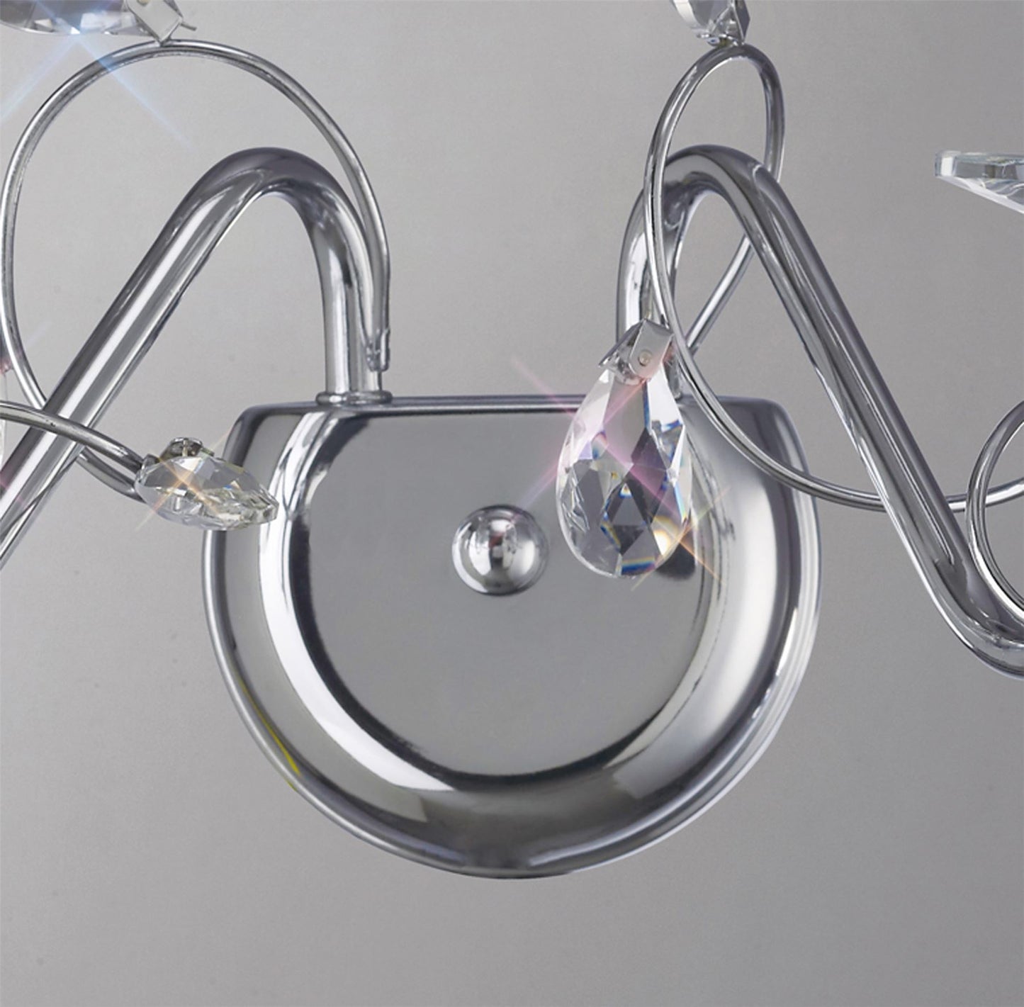 Diyas Willow Wall Light WITHOUT SHADE 2 Light E14 Polished Chrome/Crystal