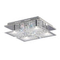Diyas Chisora Square Flush  5 Light G9 Polished Chrome/Glass/Crystal Ceiling Light Fitting