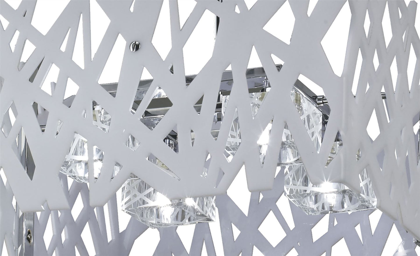 Mantra Tokio Square Telescopic Convertible To Semi Flush 4 Light G9, Gloss White/Polished Chrome