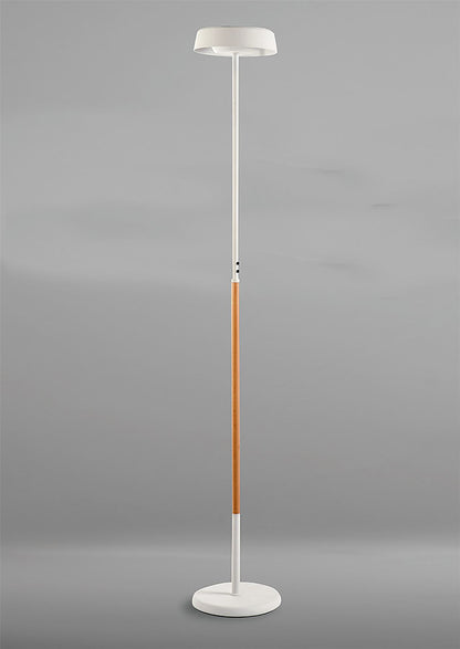Mantra Noa Floor Lamp 2 Light 21W Down 9W Up LED 3000K, 3000lm, Touch Dimmer, Matt White/Beech, 3yrs Warranty