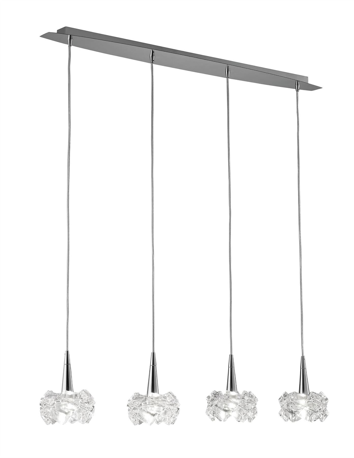 Mantra M3950 Artic Linear Pendant 4 Light G9 Line, Polished Chrome