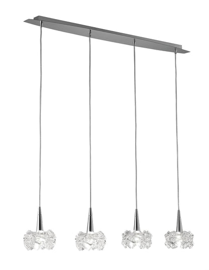 Mantra M3950 Artic Linear Pendant 4 Light G9 Line, Polished Chrome