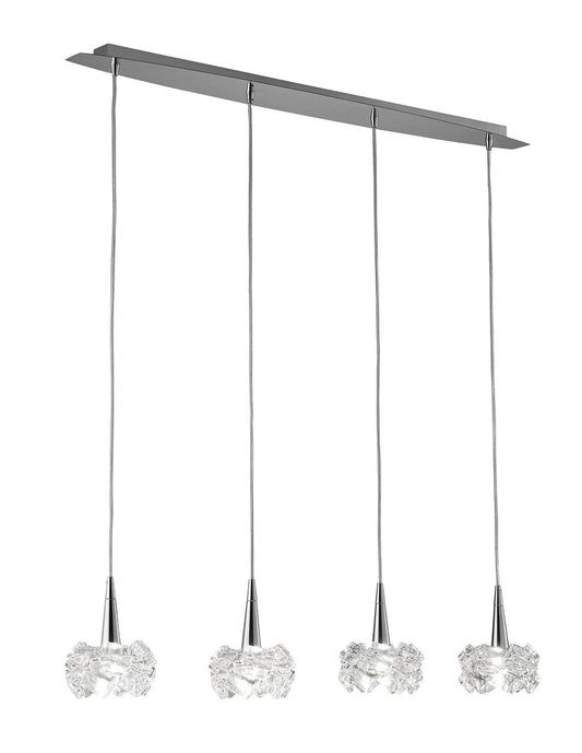 Mantra M3950 Artic Linear Pendant 4 Light G9 Line, Polished Chrome