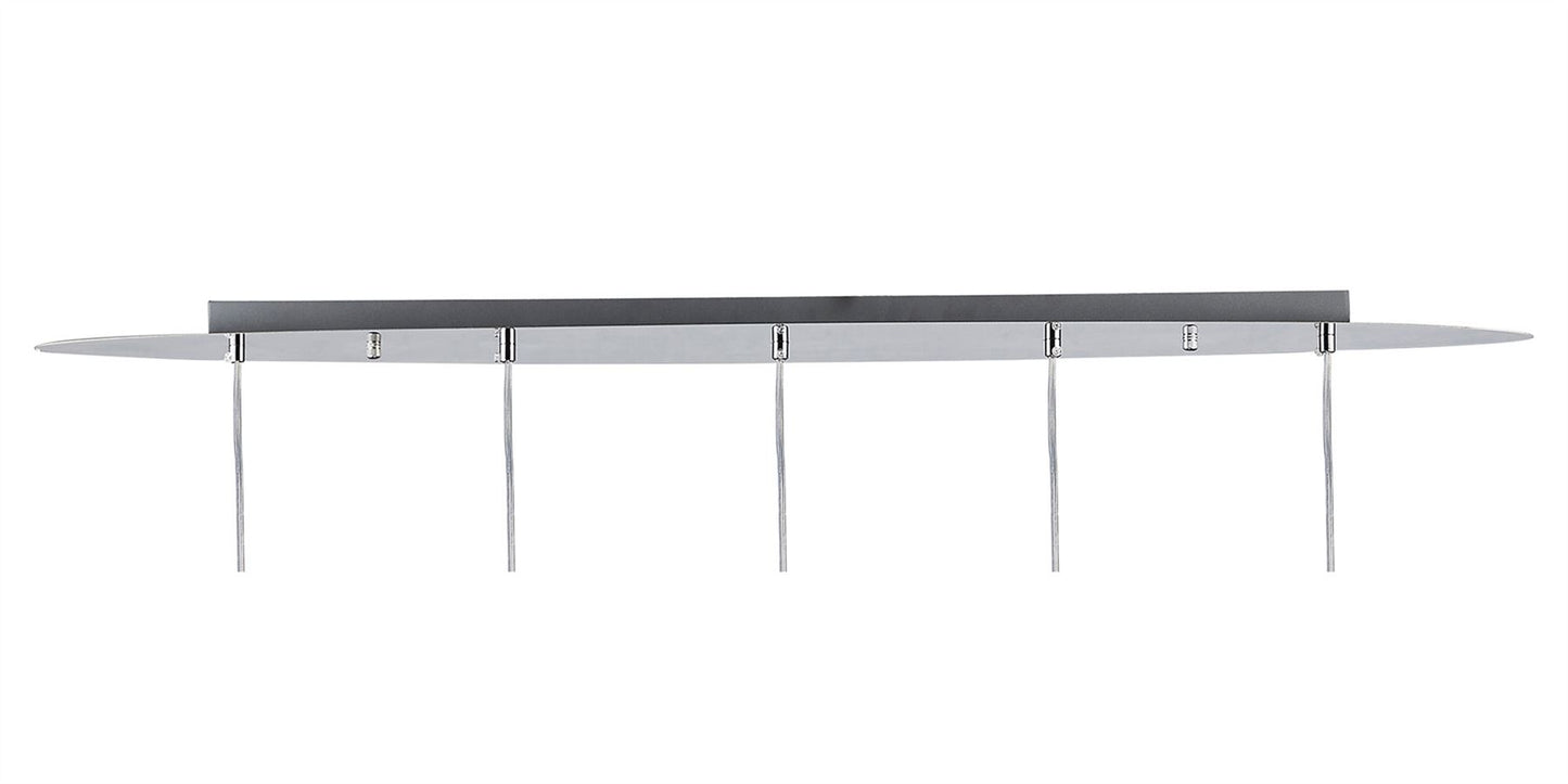 Diyas Chelsie Linear  5 Light G9 Line Polished Chrome/Clear Beaded Glass Ceiling Pendant Light Fitting
