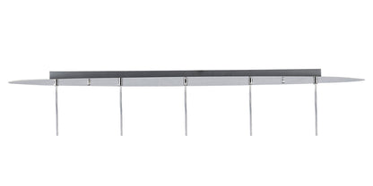 Diyas Chelsie Linear  5 Light G9 Line Polished Chrome/Clear Beaded Glass Ceiling Pendant Light Fitting