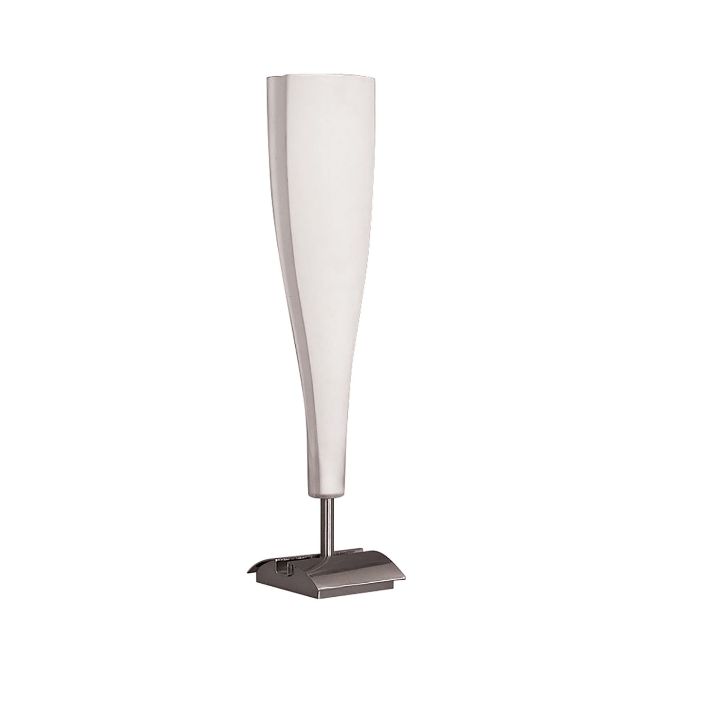 Mantra Java Table Lamp Big 1 Light E14, Satin Nickel/Frosted White Glass