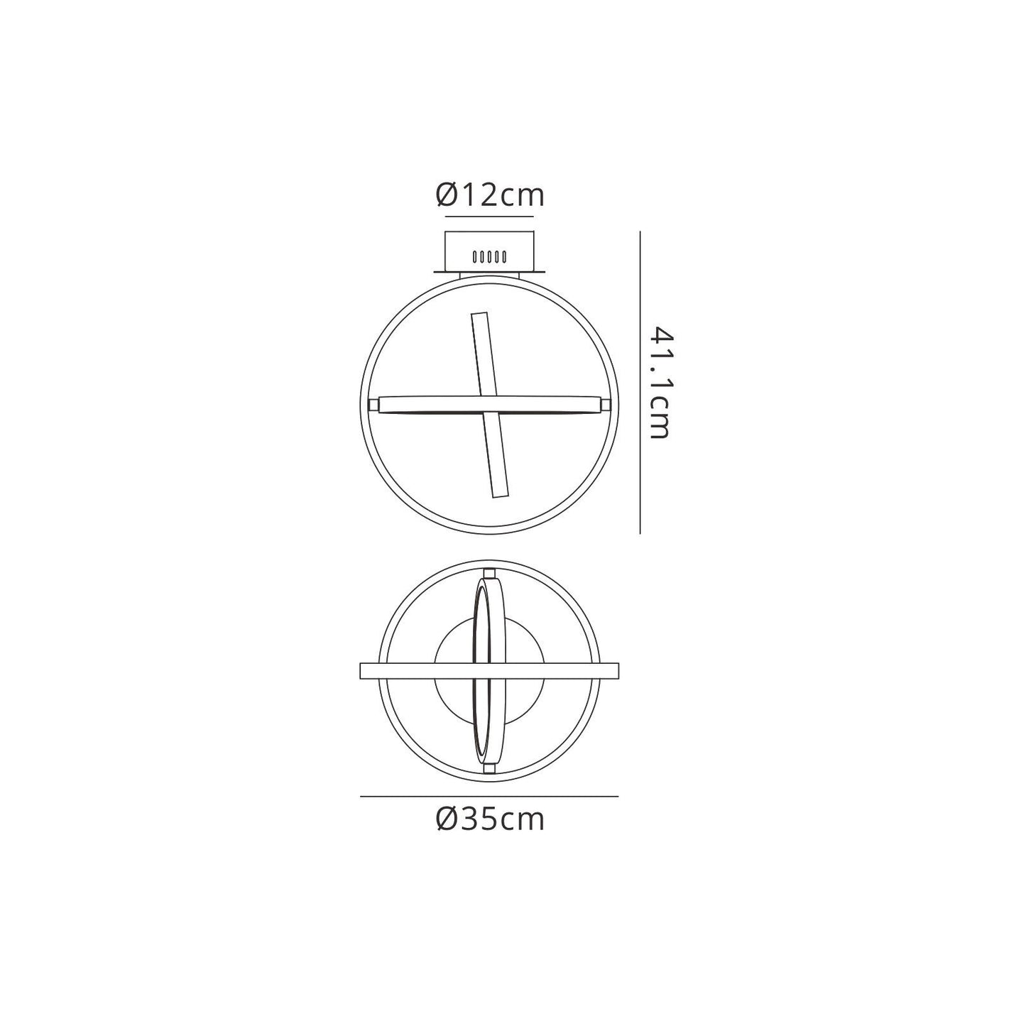 Mantra M5746 Orbital Ceiling Round 35cm, 3 Ring, 40W LED 3000K, 1510lm, White, 3yrs Warranty - M5746 Ceiling