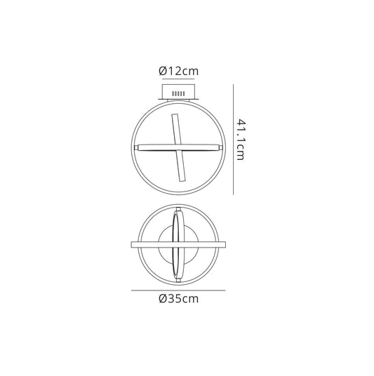 Mantra M5746 Orbital Ceiling Round 35cm, 3 Ring, 40W LED 3000K, 1510lm, White, 3yrs Warranty - M5746 Ceiling