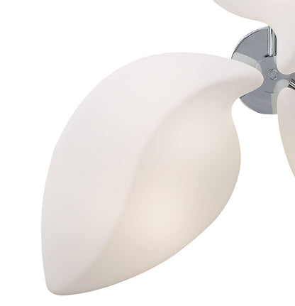 Mantra Natura 100cm Semi Flush 6 Light E27 Indoor, Polished Chrome/Opal White