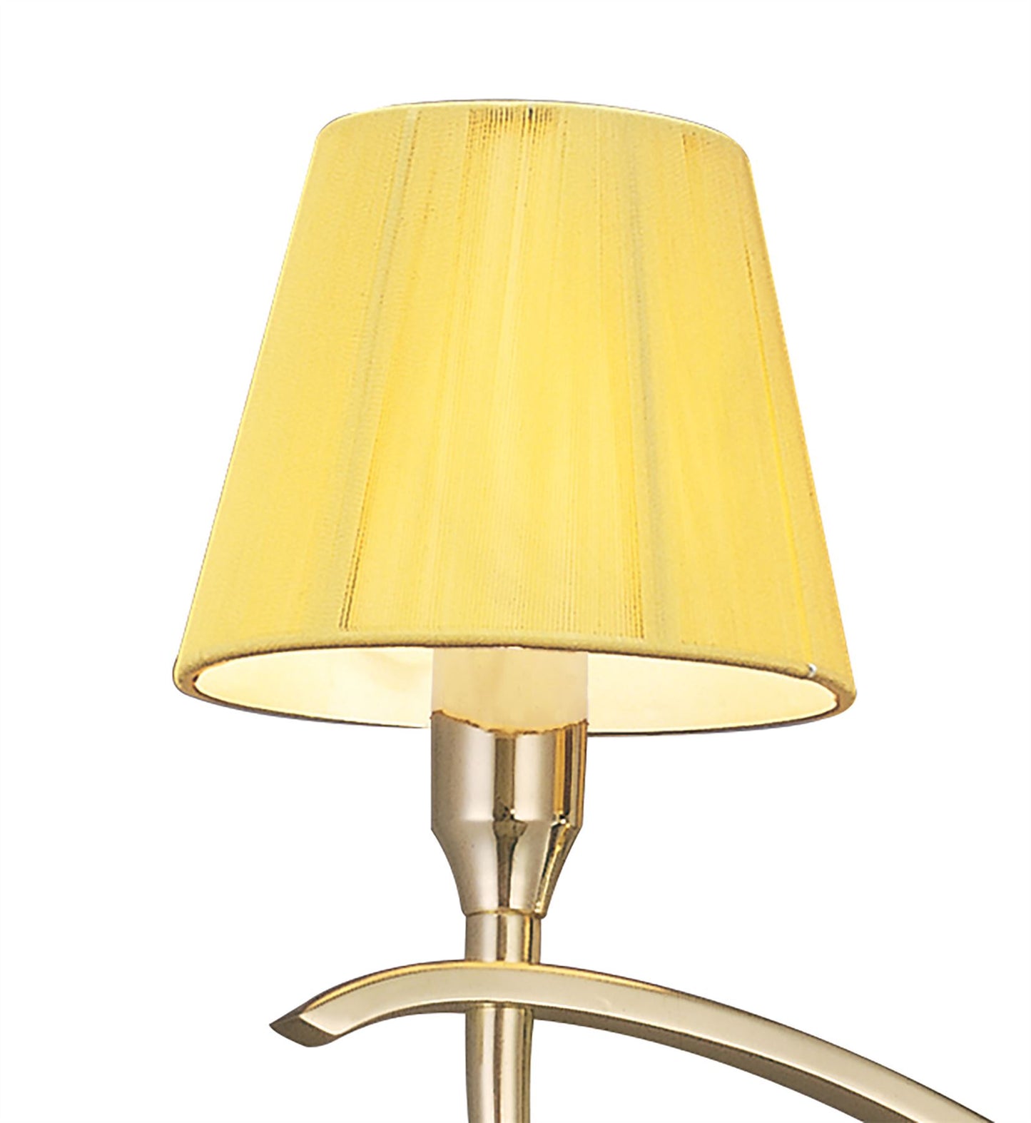 Mantra Siena 53cm Semi Flush Round 3 Light E14, Polished Brass with Amber Cream Shades and Clear Crystal