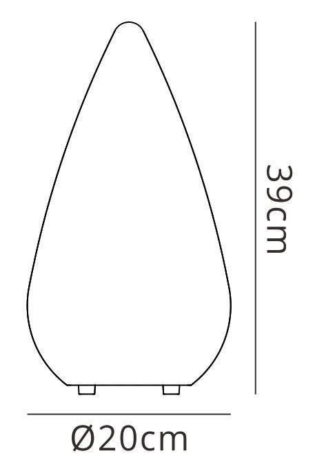Mantra M1494 Palma Table Lamp 1 Light E27 Outdoor IP65, Opal White