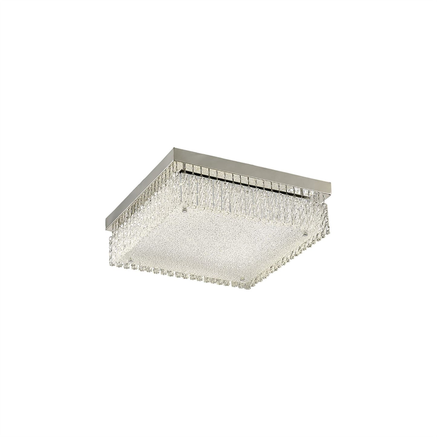 Diyas Aiden Large Square Flush  21W 1900lm LED 4200K Polished Chrome/Glass, 3yrs Warranty  Ceiling Light Fitting