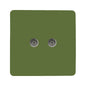 Trendi Artistic Modern Glossy Tactile 2 Gang TV Socket Moss Green