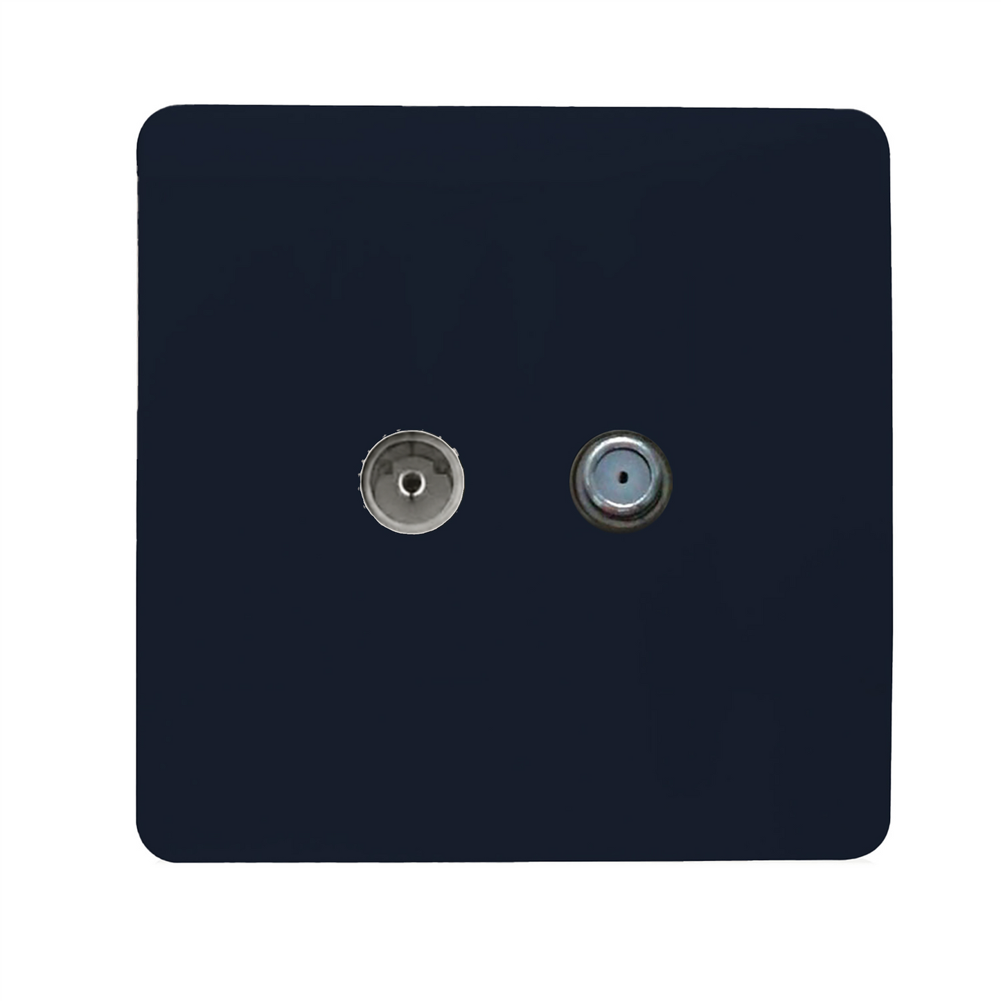 Trendi Switch Navy Blue TV Coaxial & F-Type Satellite Socket - Screwless