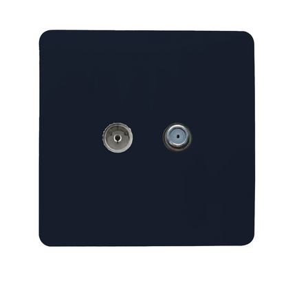 Trendi Switch Navy Blue TV Coaxial & F-Type Satellite Socket - Screwless